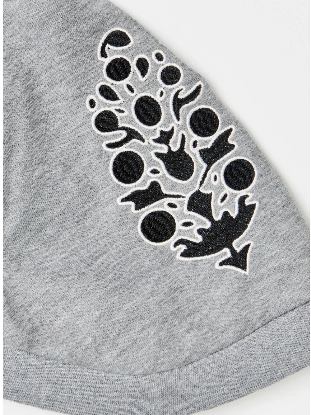 Free People Grey Pet Hoodie with Black Graphic Detail
